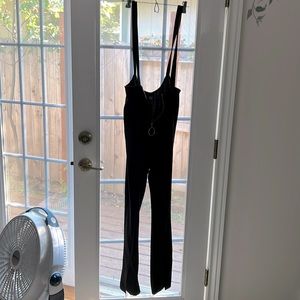 Black polyester jumpsuit